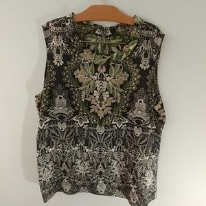 Tahari Silk Sleeveless Top